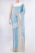 Light Blue Dual Tone Blended Banarasi Silk Saree