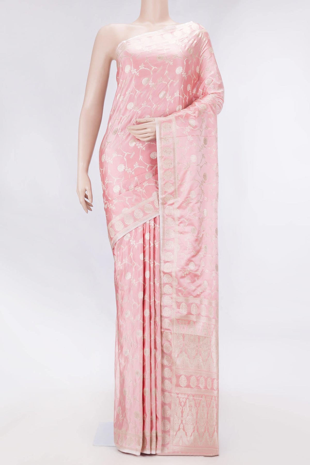 Pink Dual Tone Blended Banarasi Silk Saree
