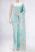 Light Blue Dual Tone Blended Banarasi Silk Saree
