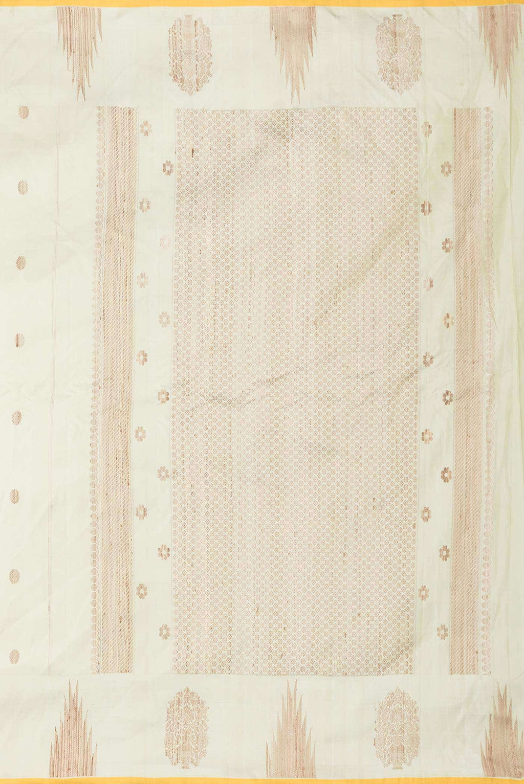 Cream Gadwal Silk Saree