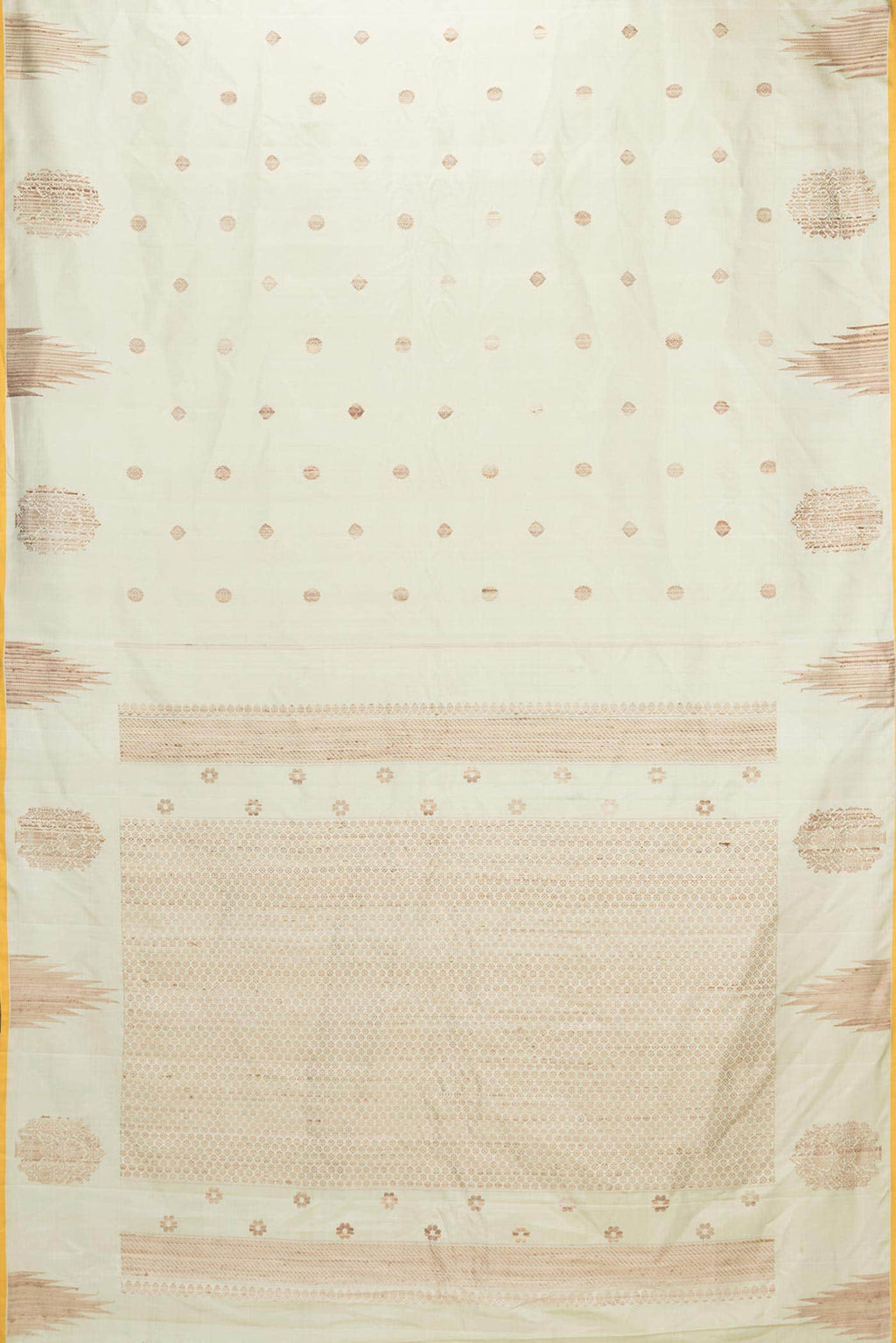 Cream Gadwal Silk Saree