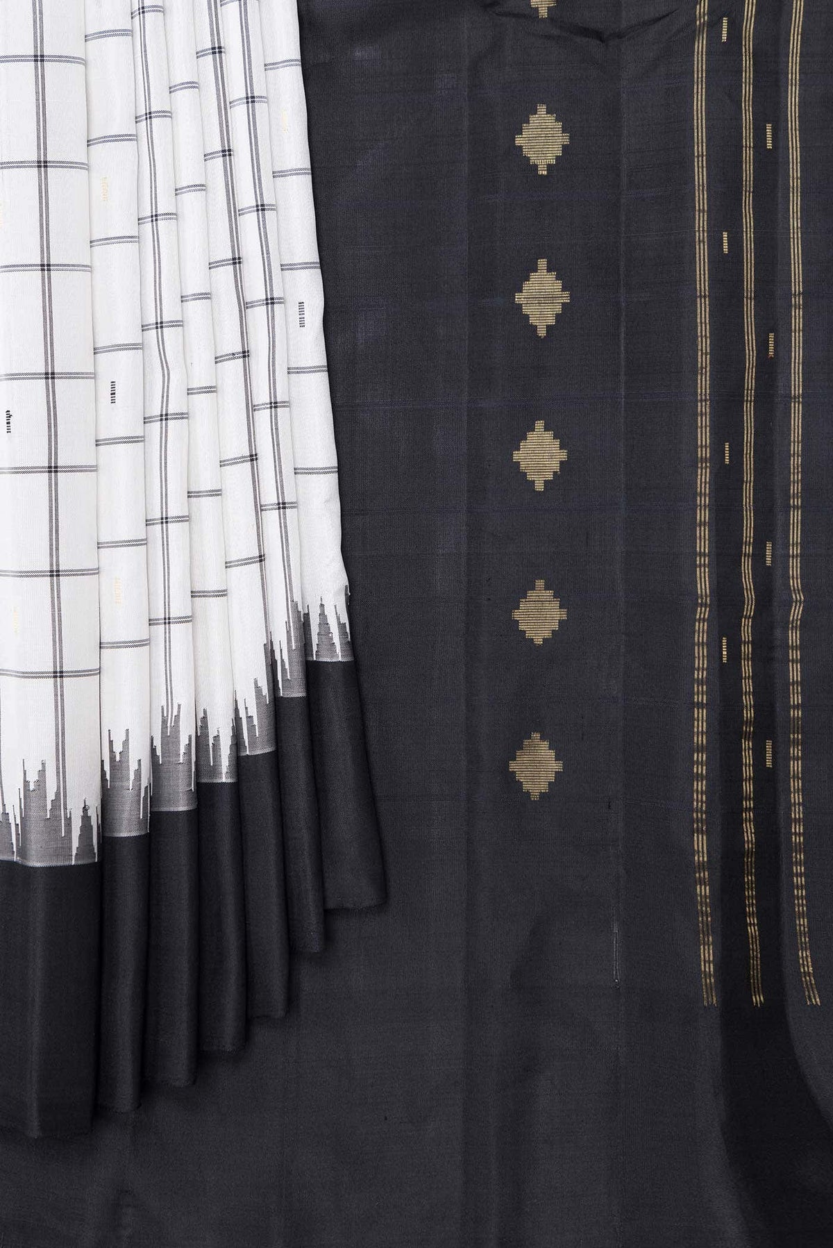 Off White Gadwal Silk Saree