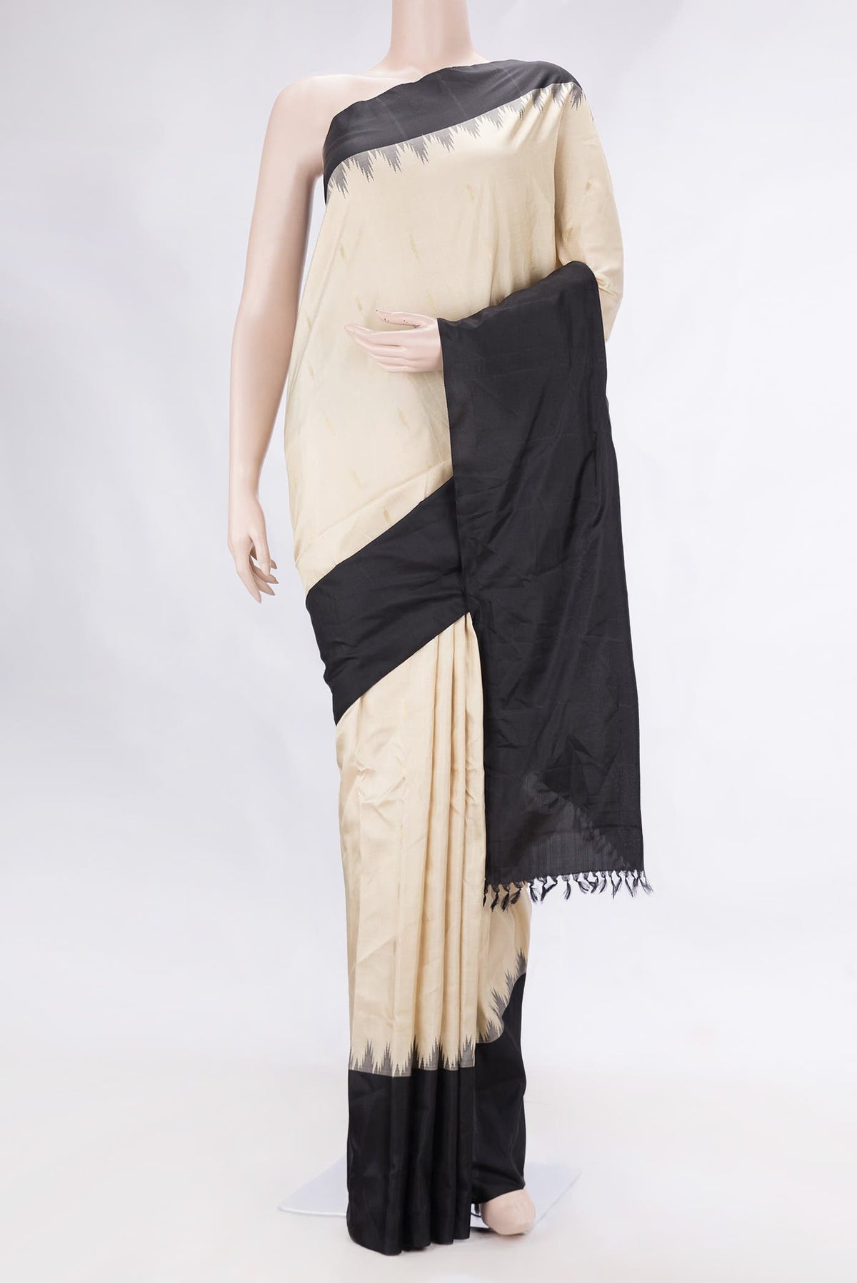 Beige Dual Tone Gadwal Silk Saree