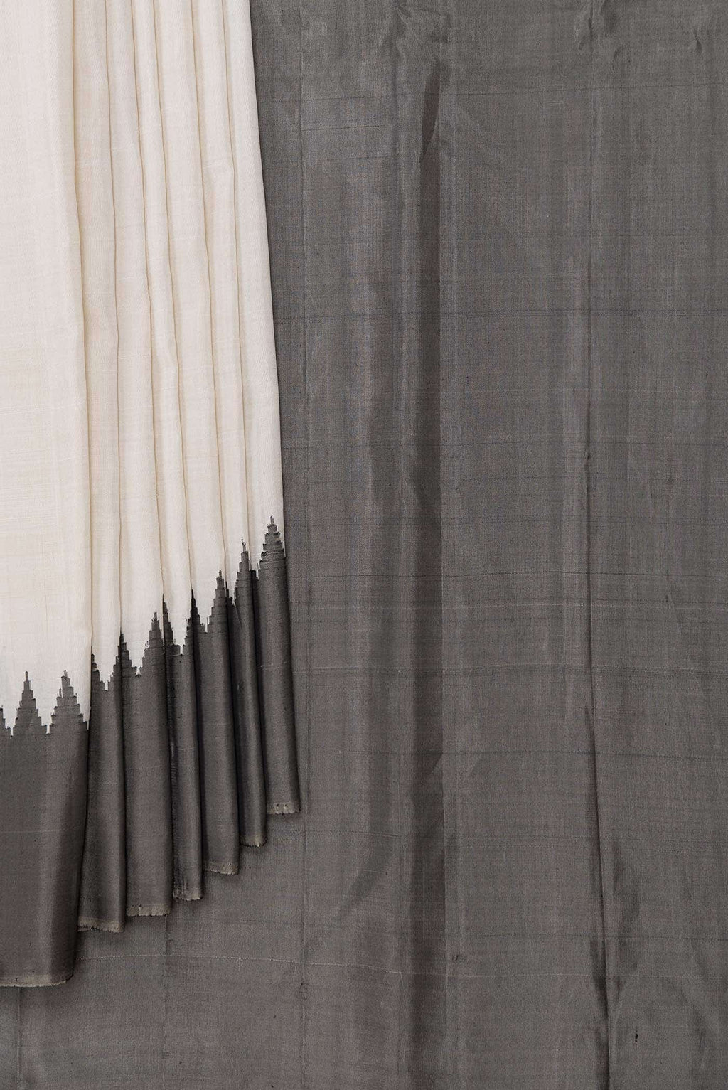 Off White Gadwal Silk Saree