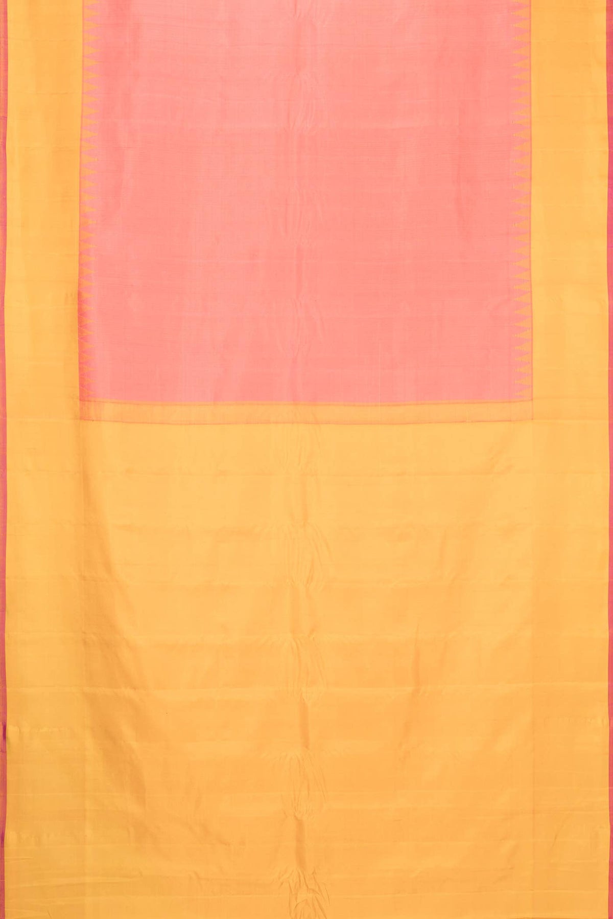 Coral Dual Tone Gadwal Silk Saree