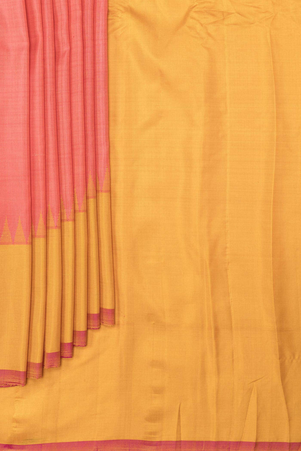 Coral Dual Tone Gadwal Silk Saree