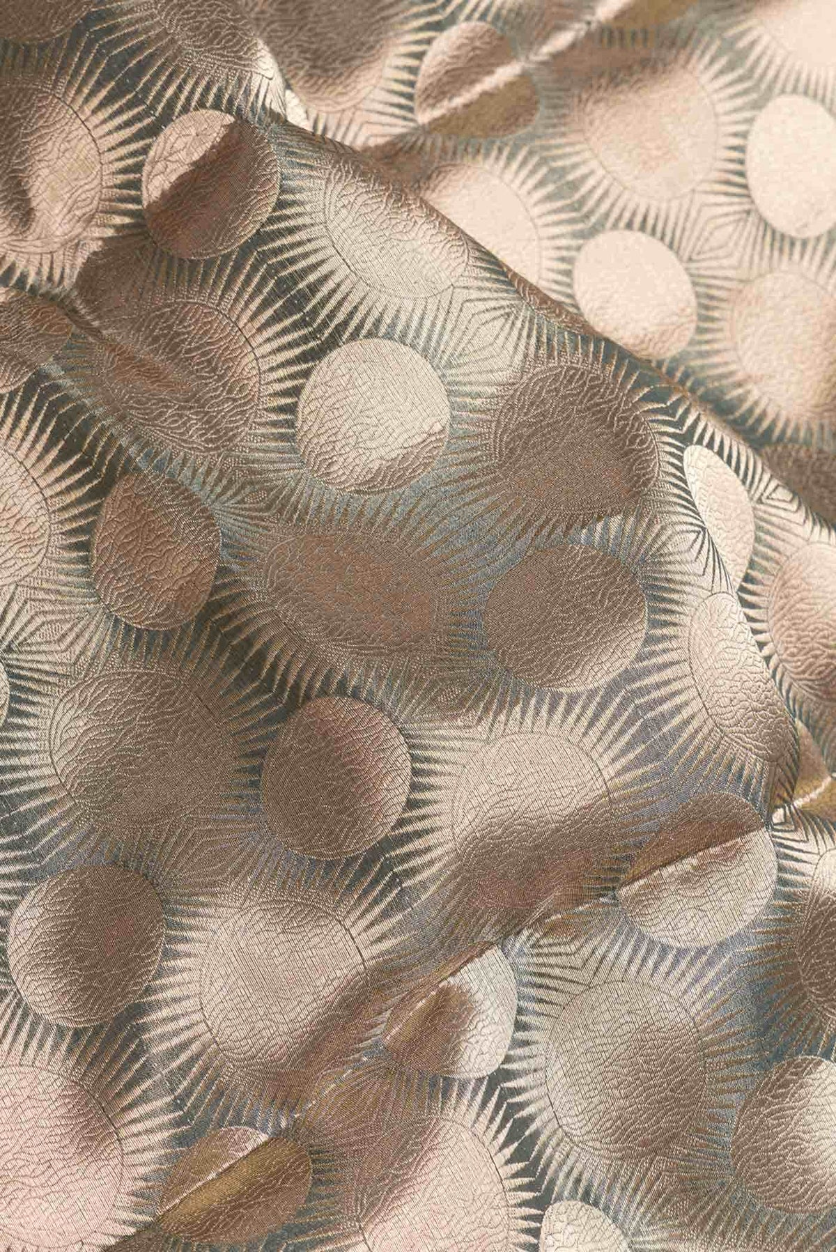 Gold with Brown Color Tissue Silk Saree