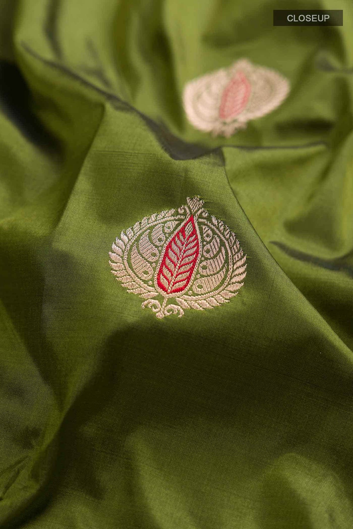 Green Banarasi Katan Silk Saree