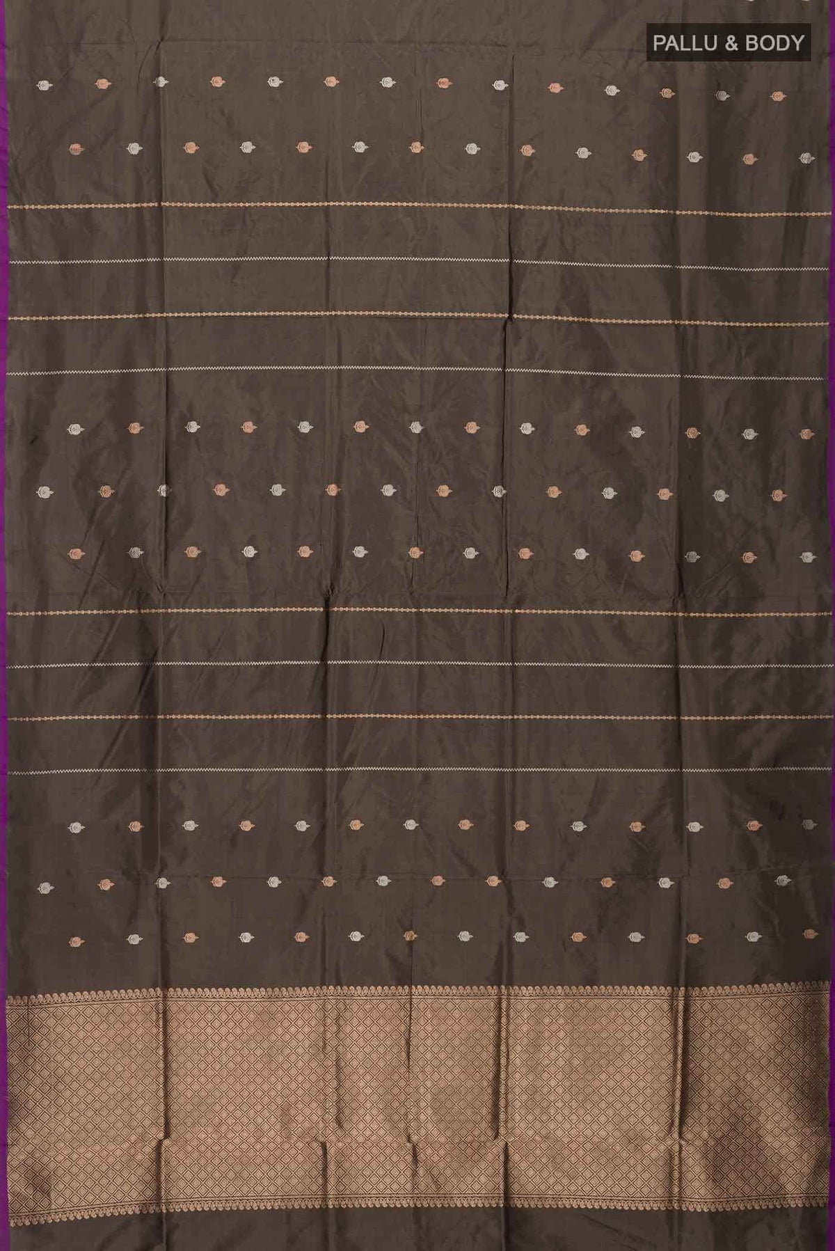 Grey Banarasi Katan Silk Saree