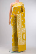 Yellow Blended Banarasi Silk Saree