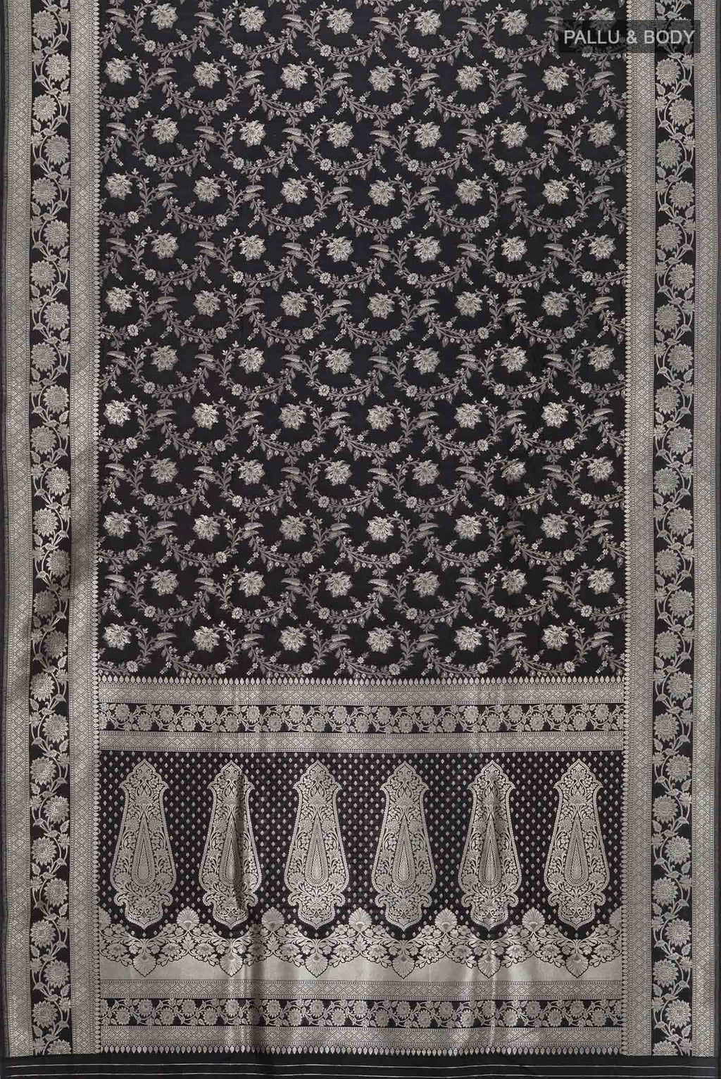 Black Blended Banarasi Silk Saree