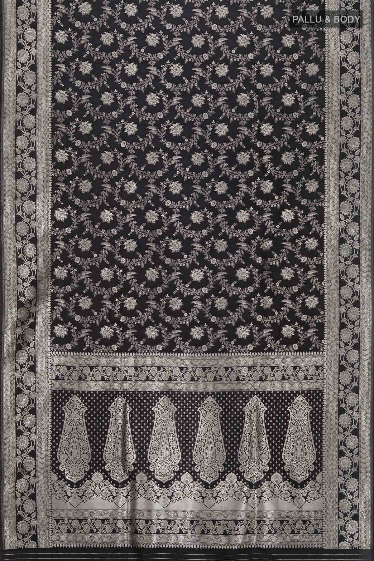 Black Blended Banarasi Silk Saree