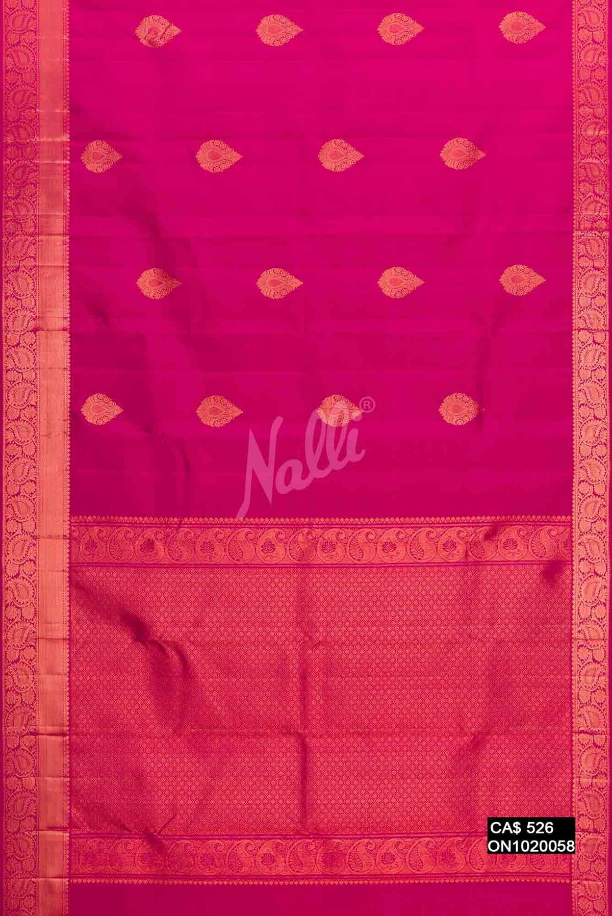 Dark Pink Kanchipuram Silk Saree