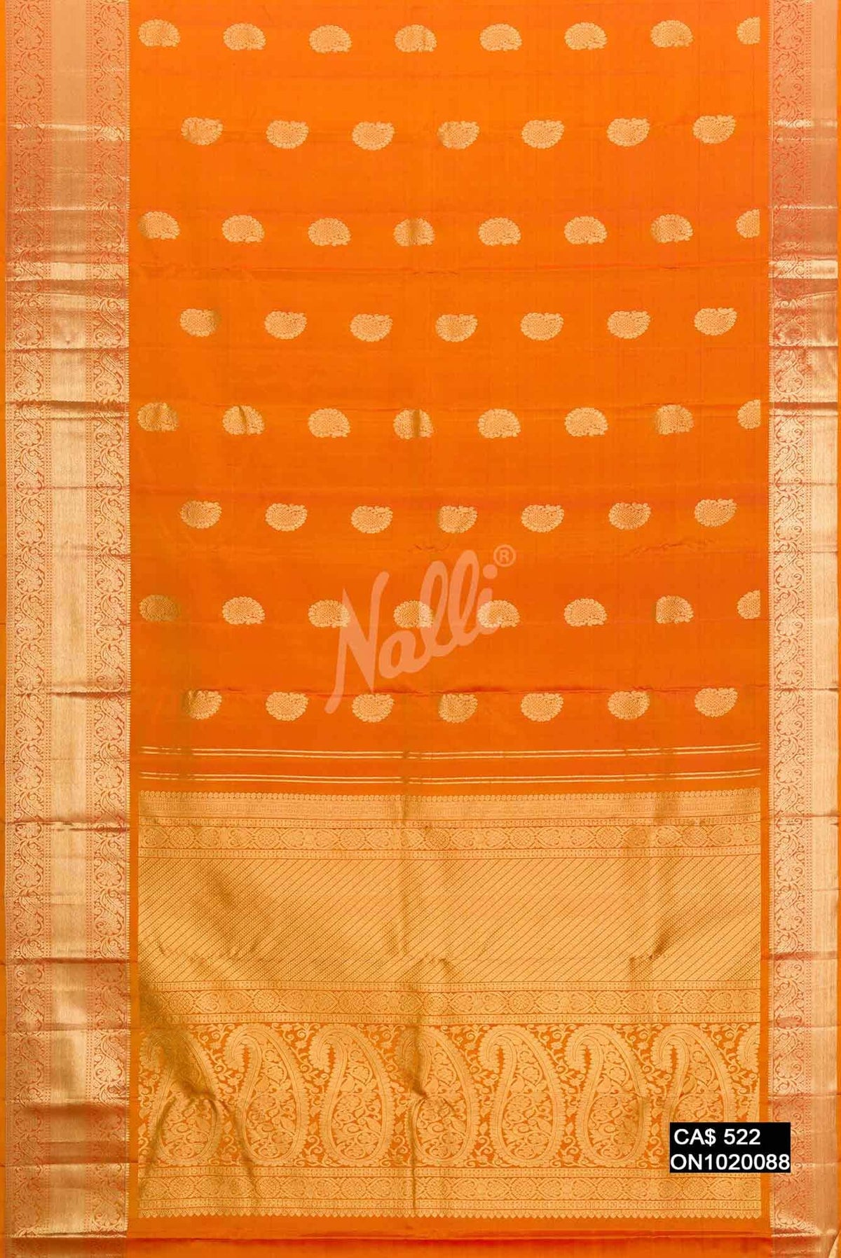 Mustard Kanchipuram Silk Saree