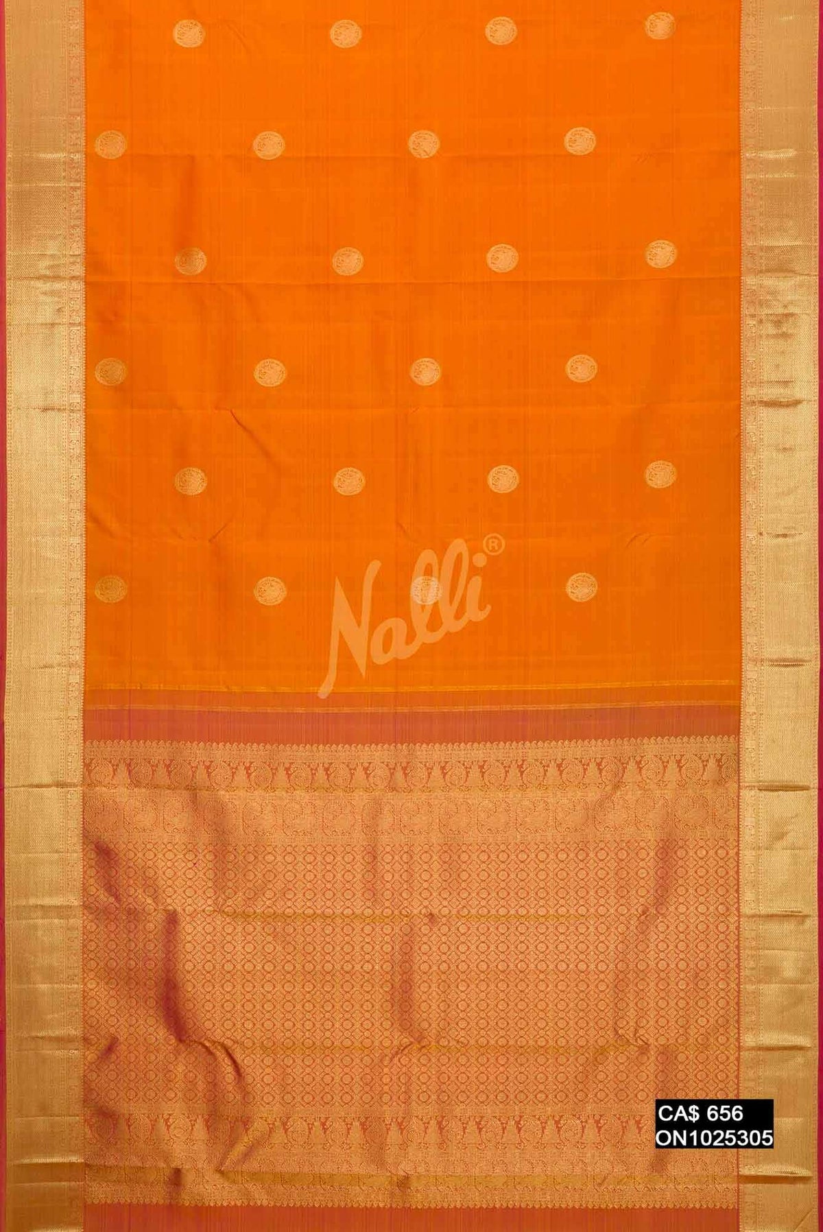 Yellow Kanchipuram Silk Saree