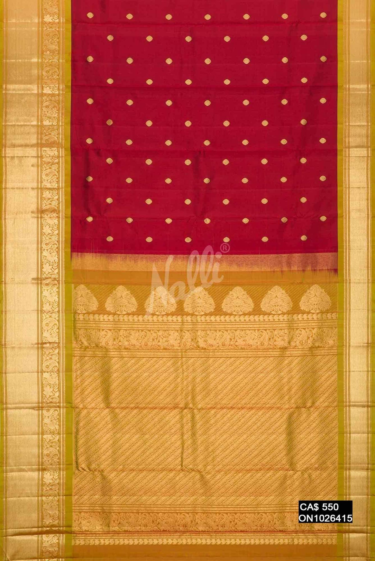 Maroon Kanchipuram Silk Saree