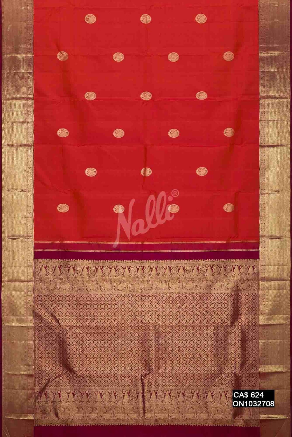 Dark Pink Kanchipuram Silk Saree