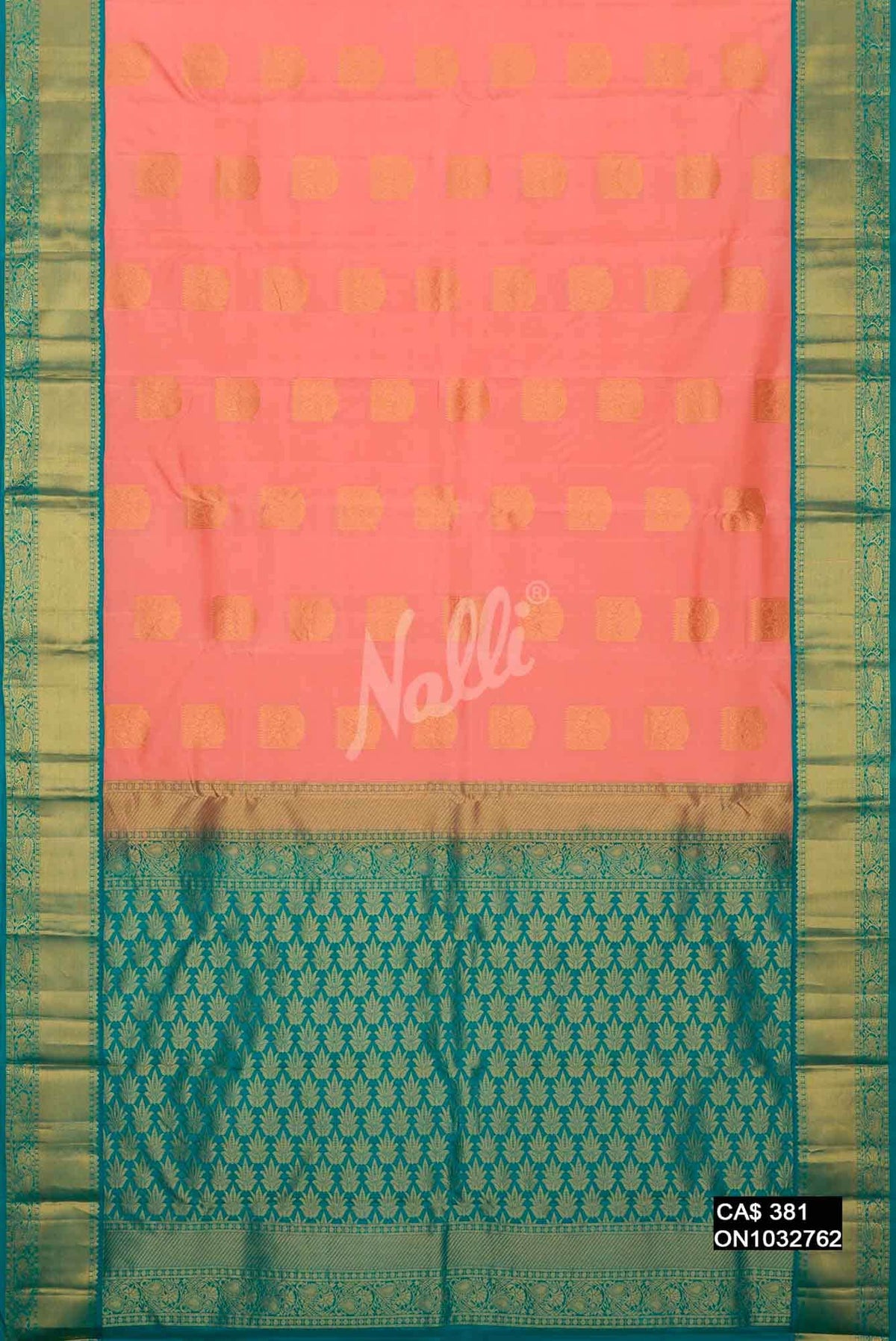 Peach Kanchipuram Silk Saree