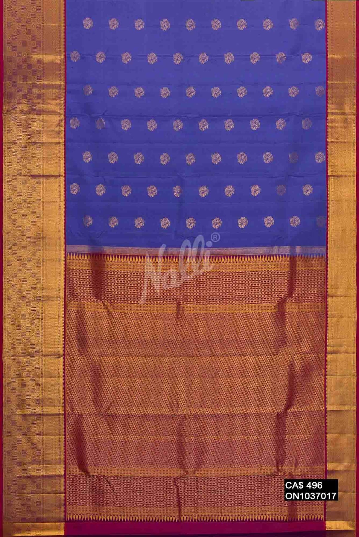 Blue Kanchipuram Silk Saree