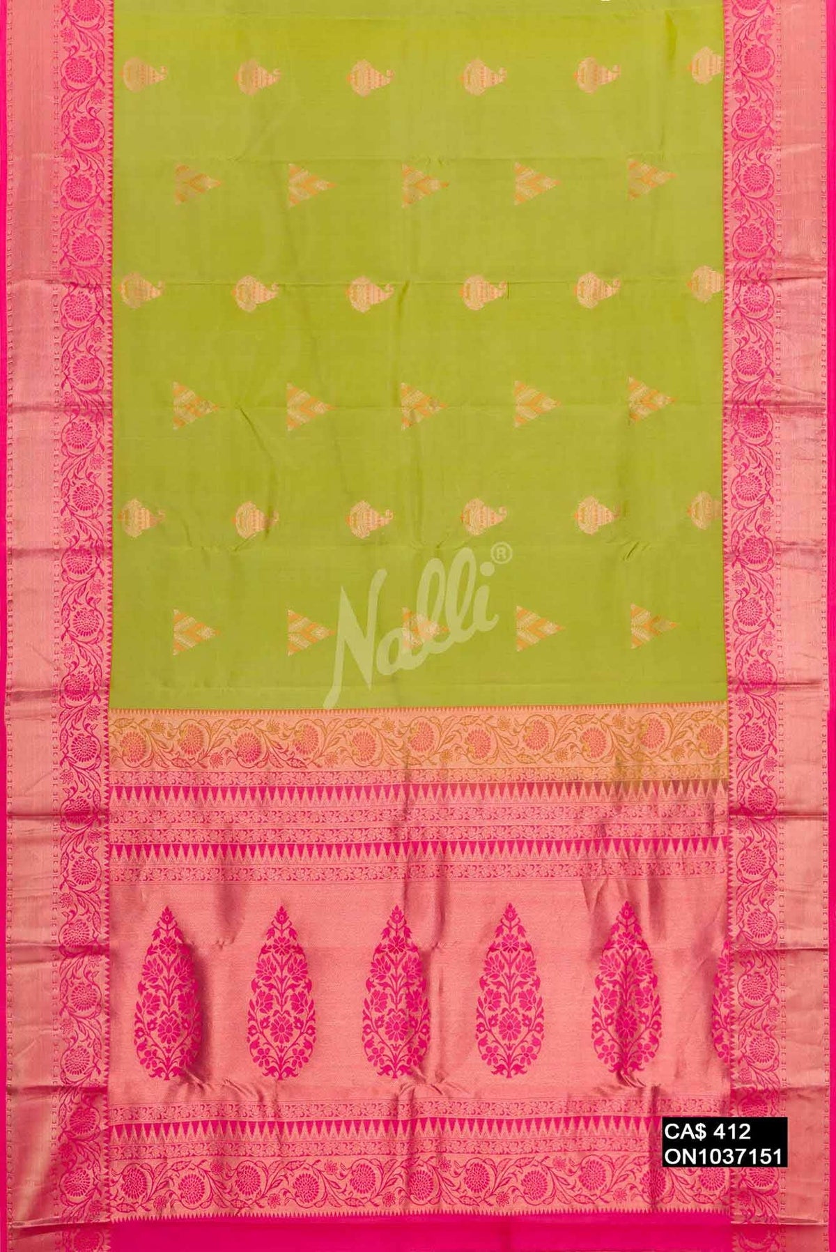 Sea Green Kanchipuram Silk Saree