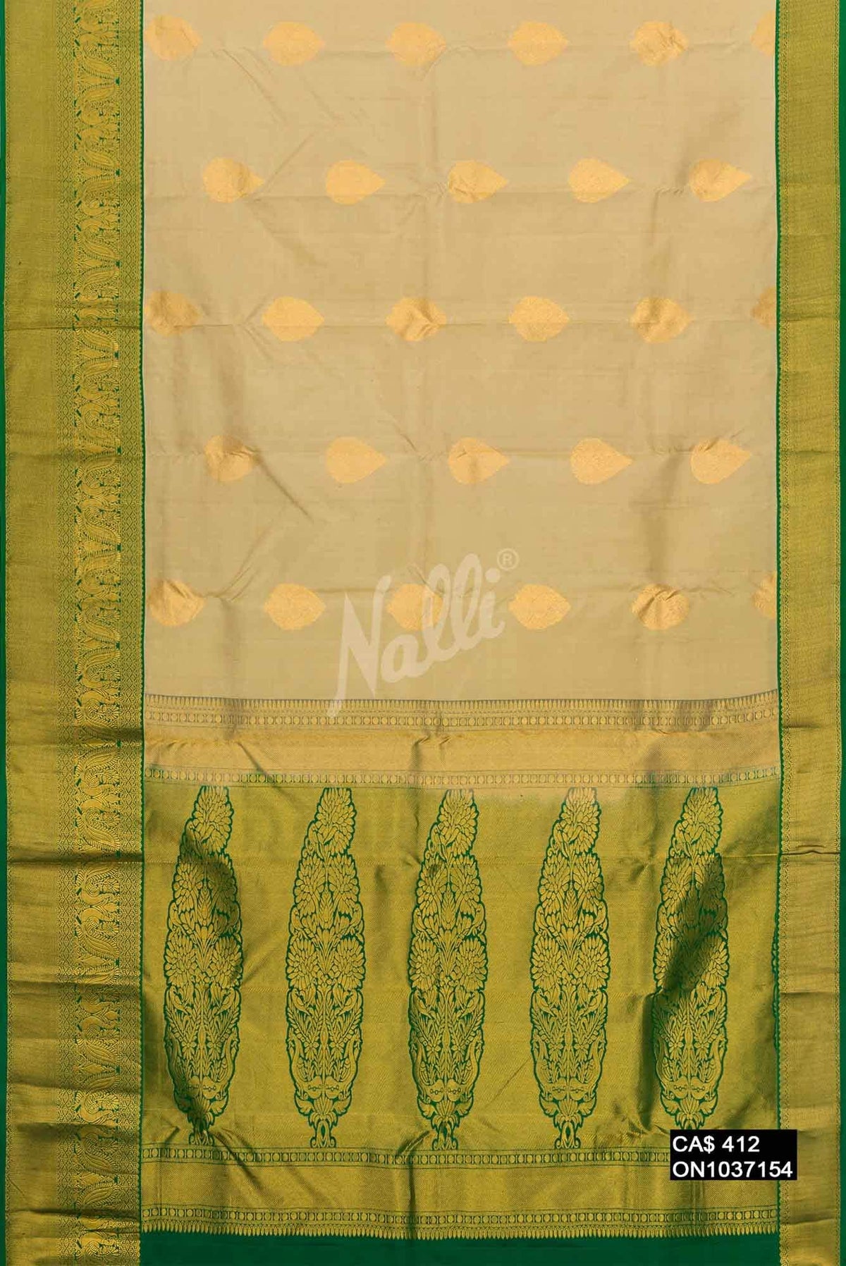 Pista Green Kanchipuram Silk Saree