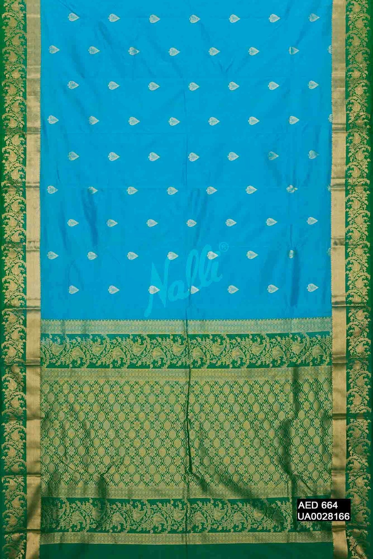 Sky Blue Kanchipuram Silk Saree