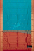 Peacock Blue Kanchipuram Silk Saree