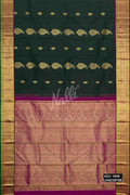 Bottle Green Kanchipuram Silk Saree