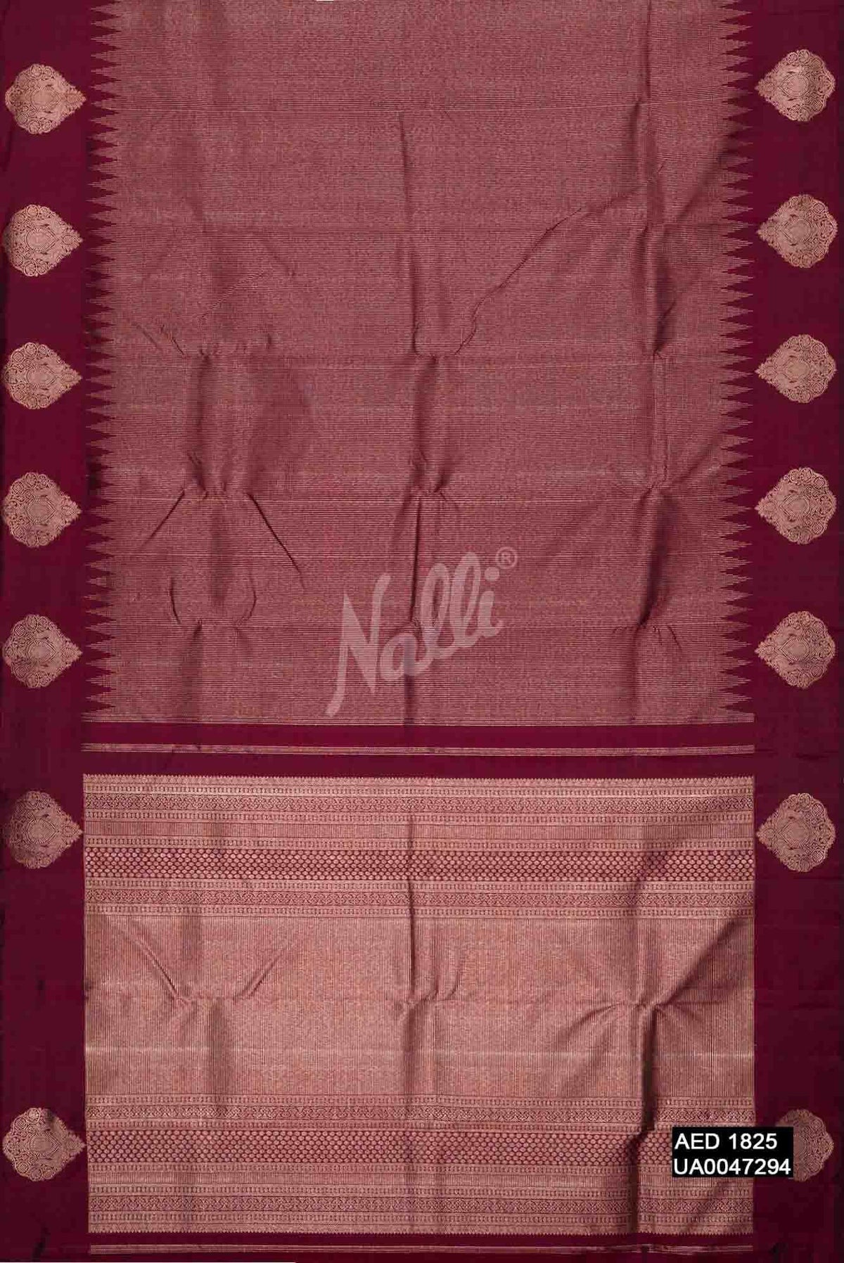 Maroon Kanchipuram Silk Saree