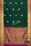 Bottle Green Kanchipuram Silk Saree