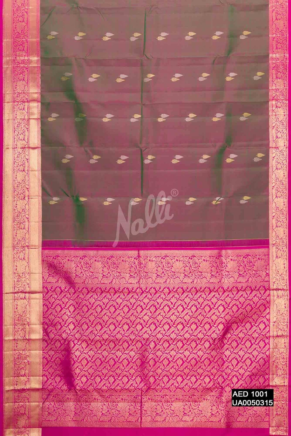 Mehandi Green Kanchipuram Silk Saree