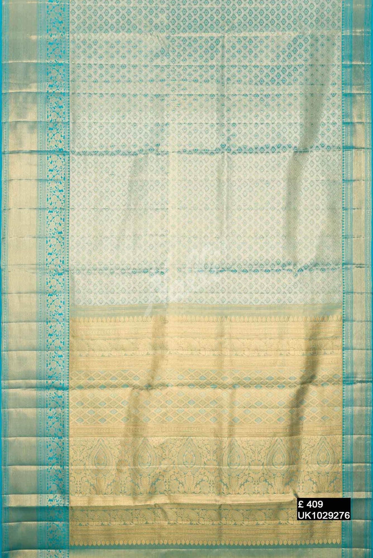 Sky Blue Kanchipuram Tissue Silk Saree