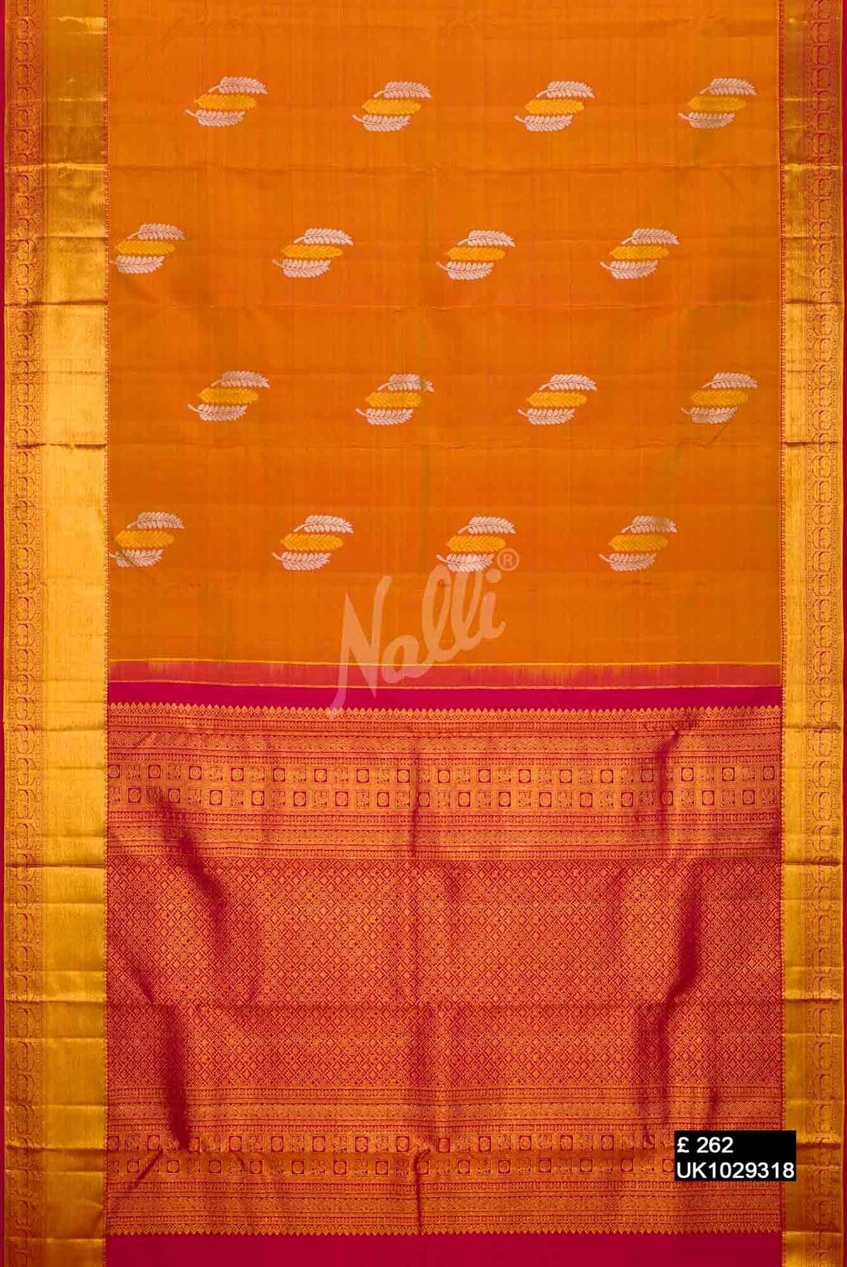 Mustard Kanchipuram Silk Saree