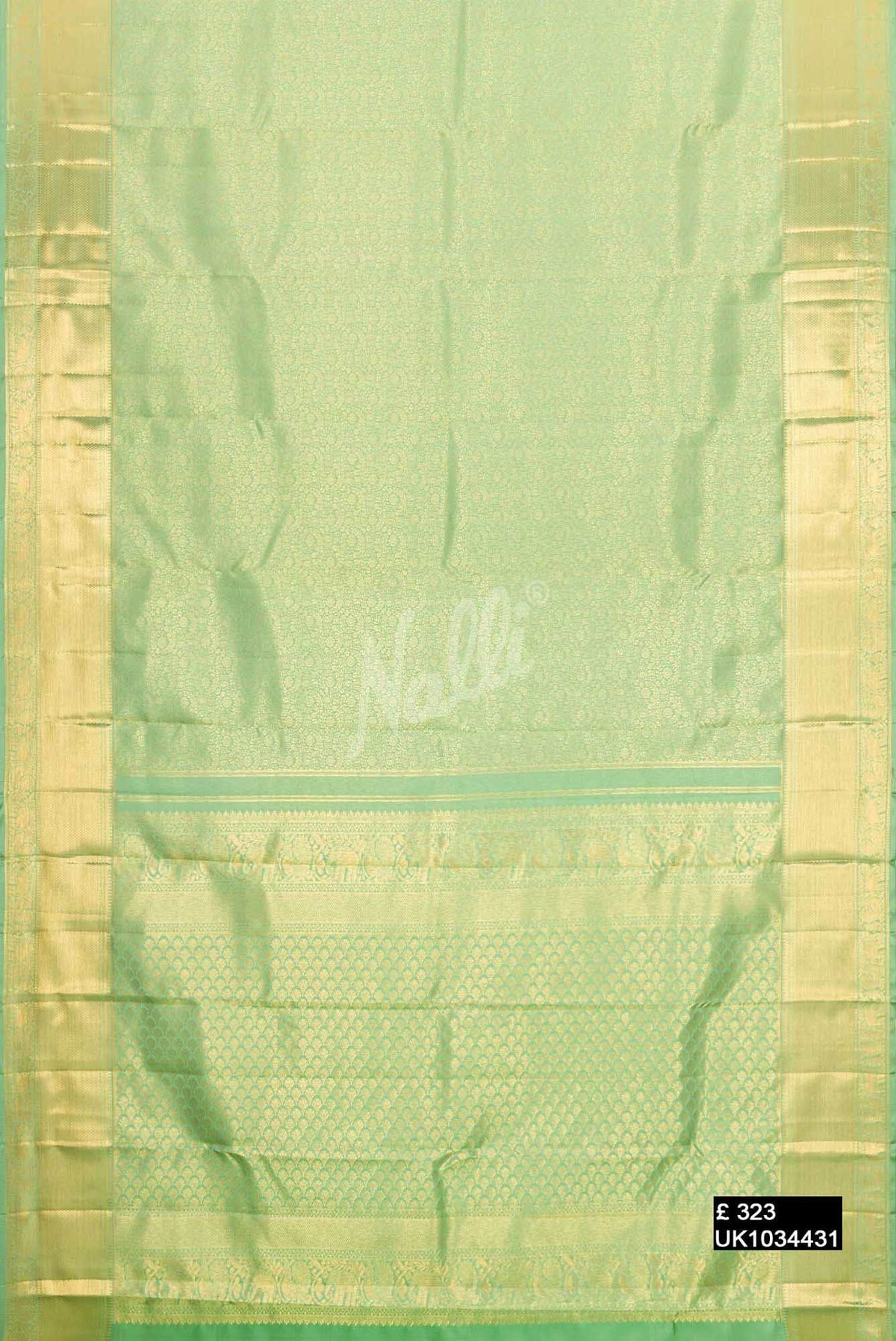 Sea Green Kanchipuram Silk Saree