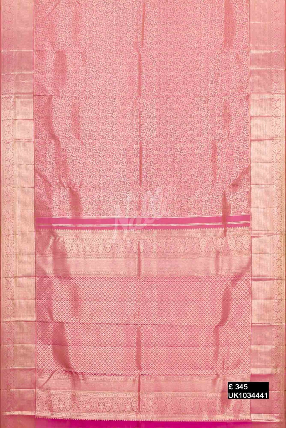 Rose Pink Kanchipuram Silk Saree