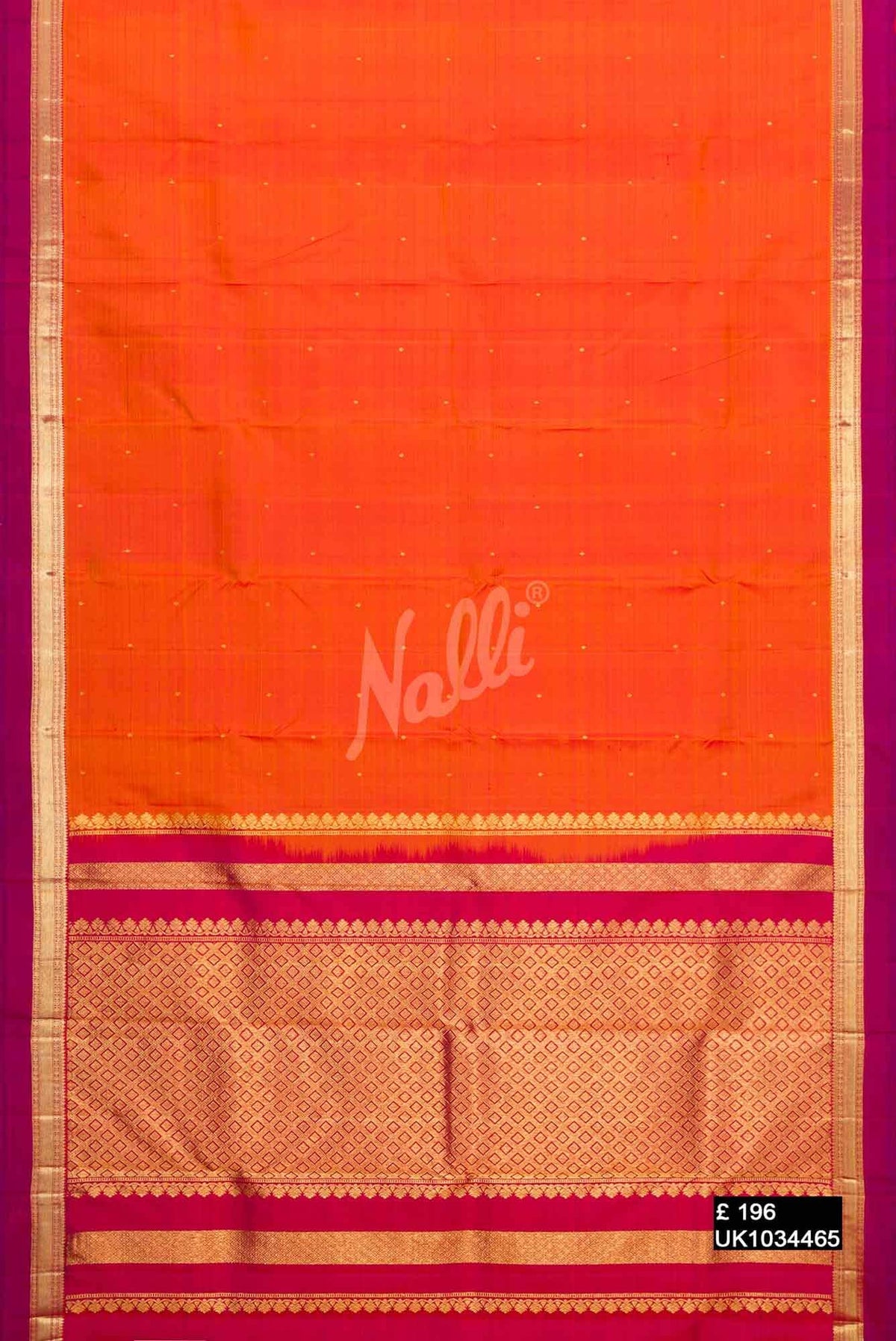 Orange Kanchipuram Silk Saree