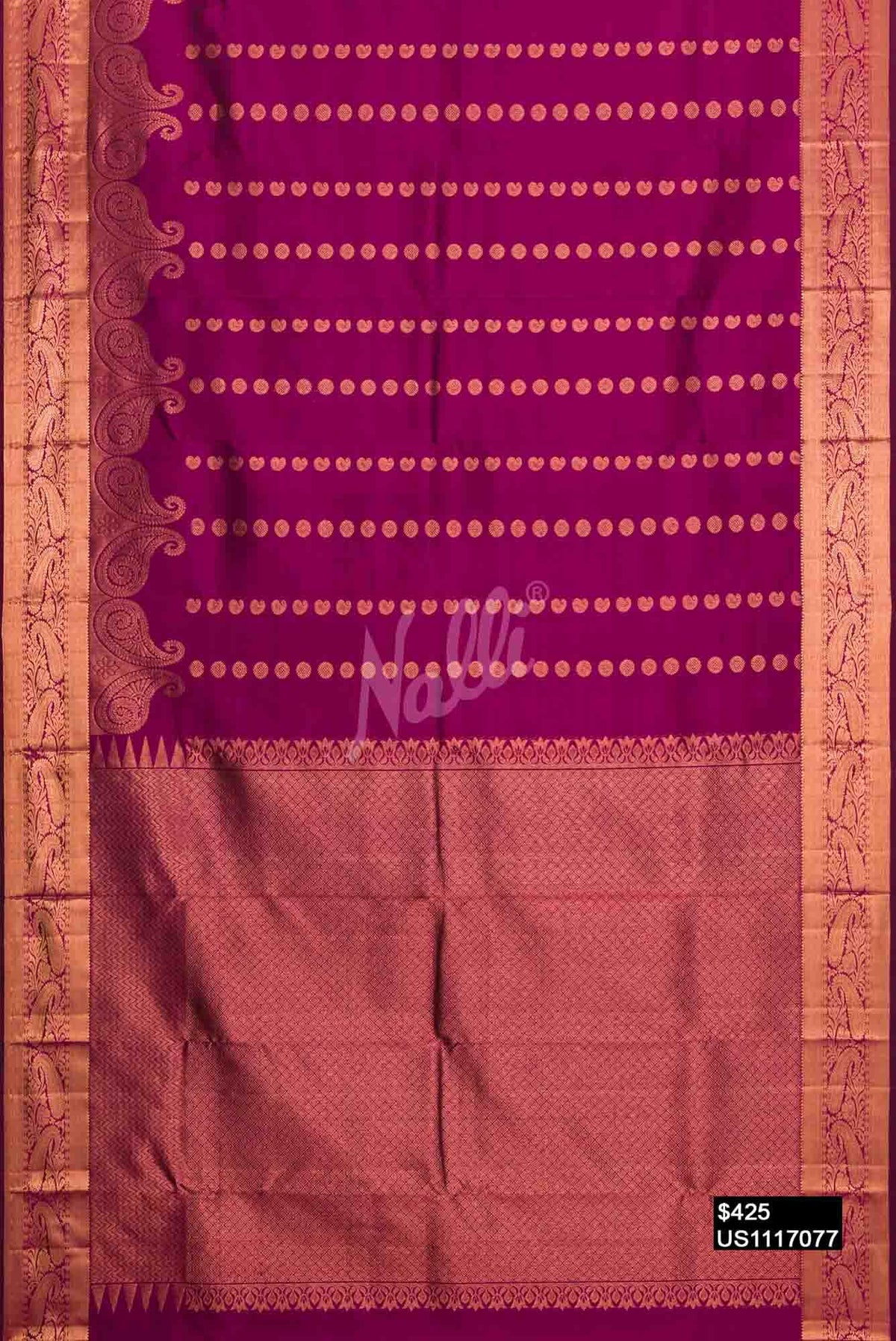 Purple Kanchipuram Silk Saree