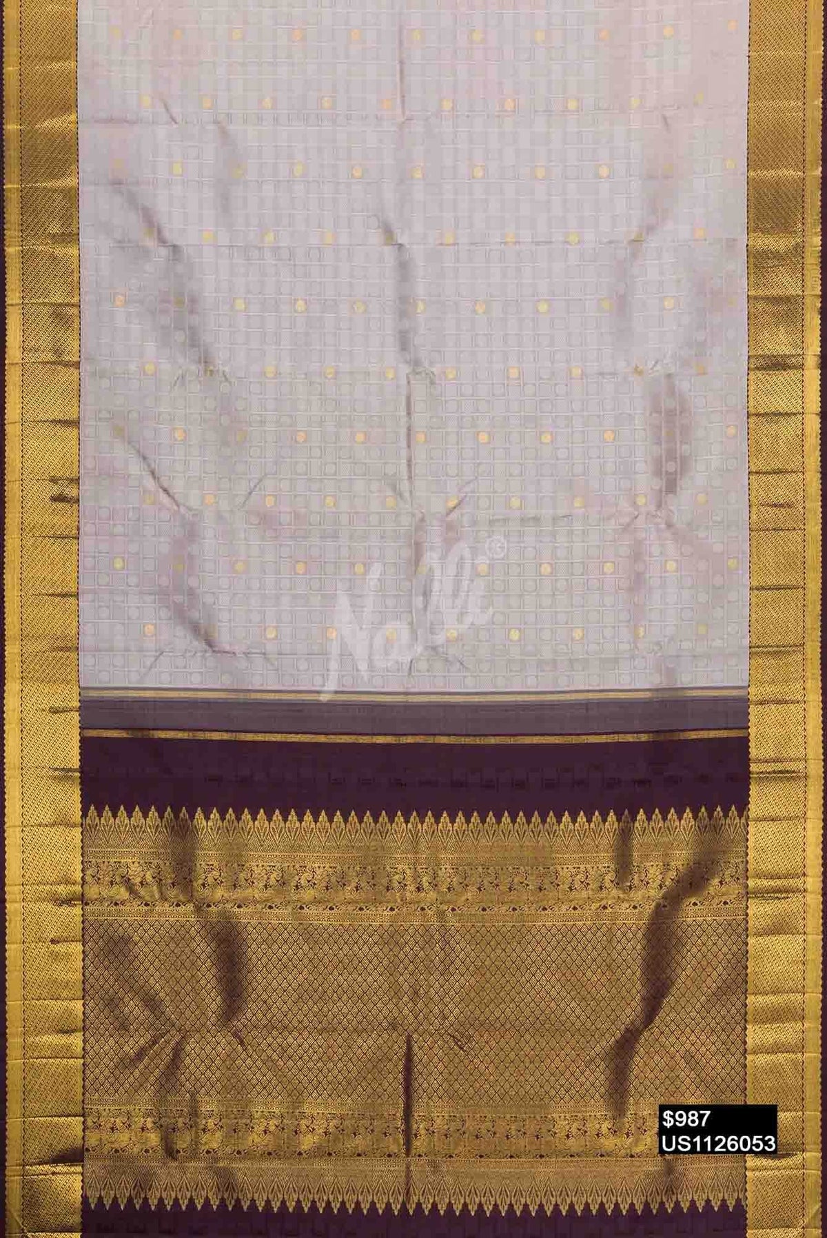 Grey Kanchipuram Silk Saree