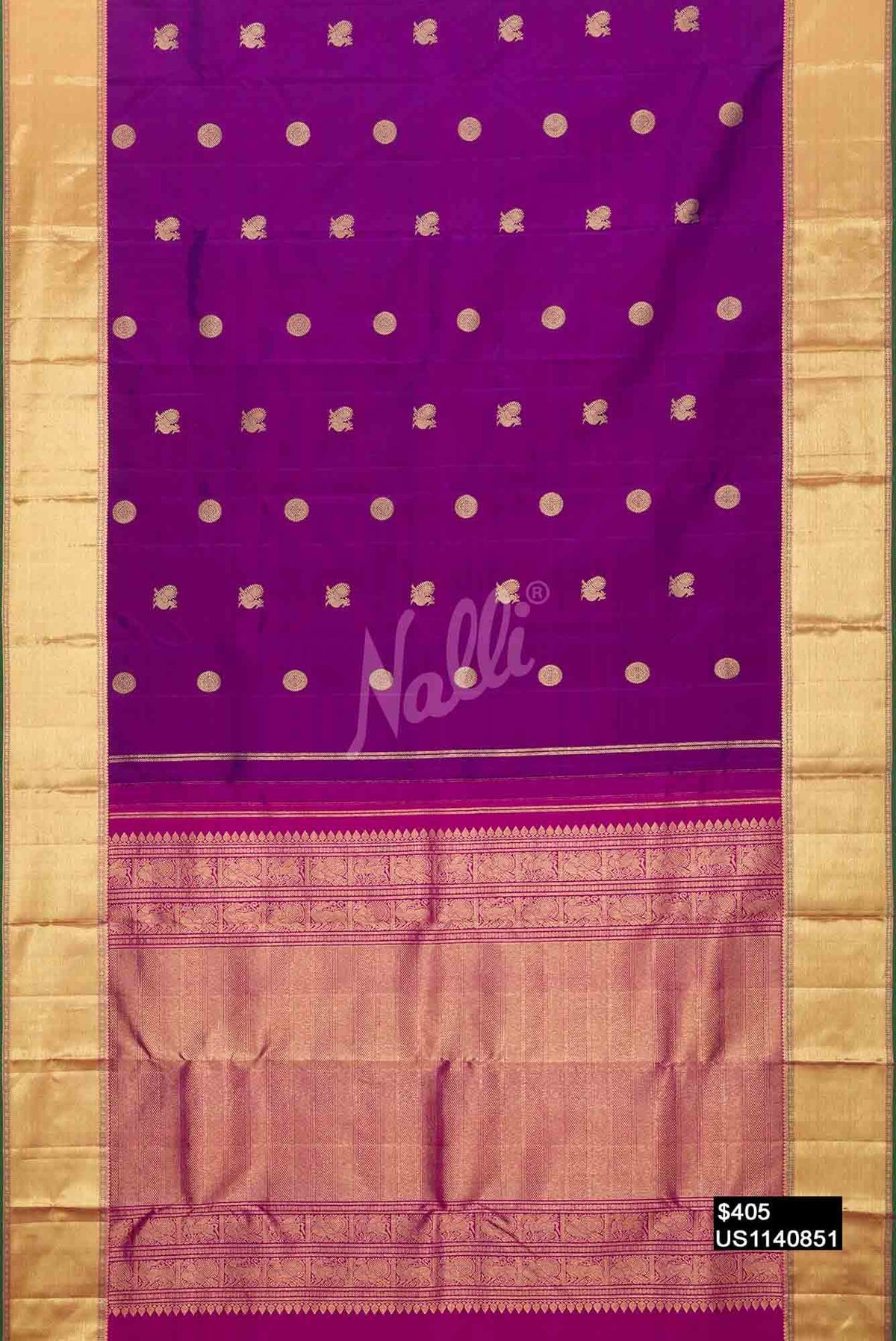 Violet Kanchipuram Silk Saree