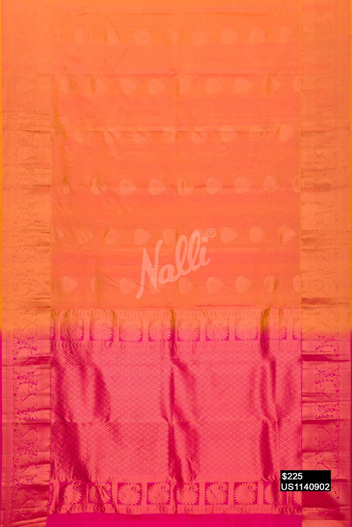 Yellow Kanchipuram Silk Saree