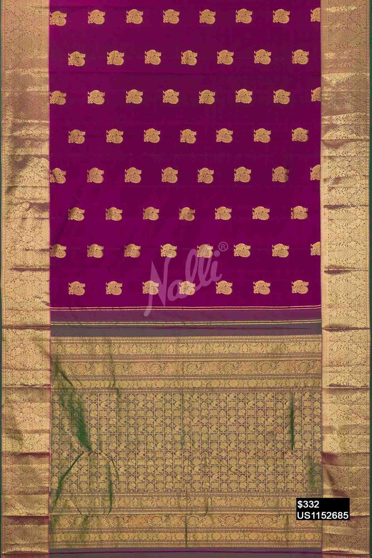 Magenta Kanchipuram Silk Saree
