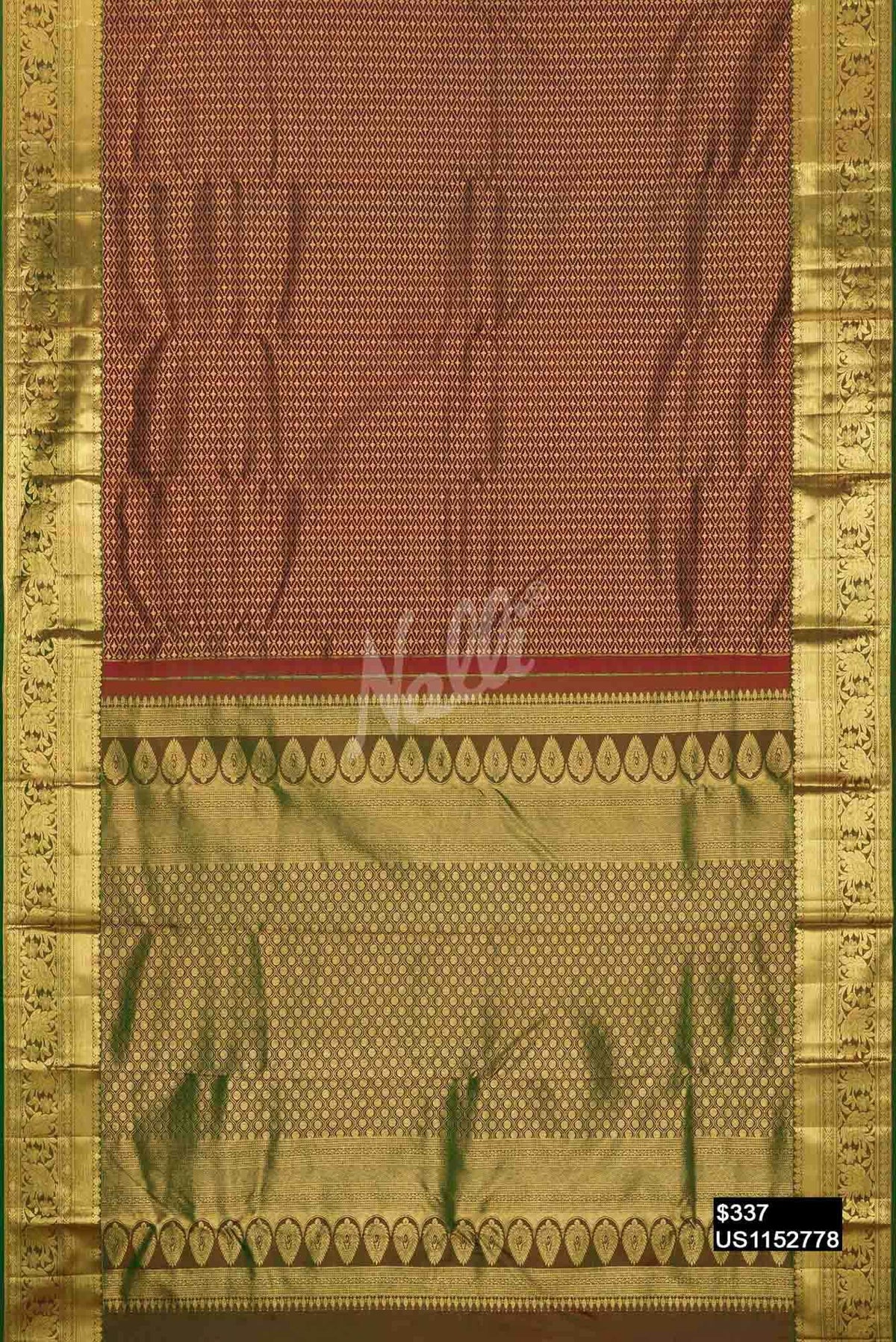 Maroon Kanchipuram Silk Saree