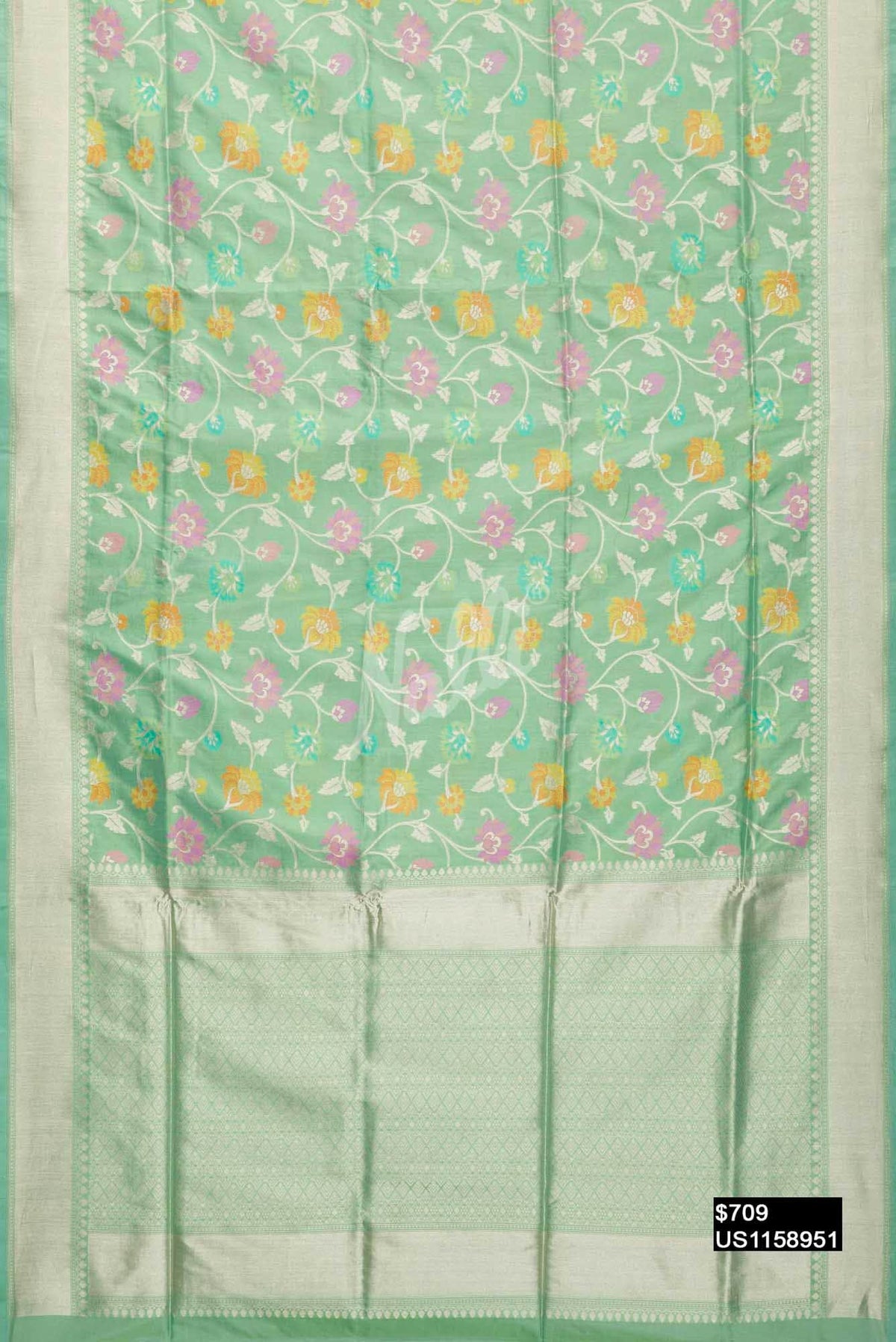 Pista Green Banarasi Silk Saree
