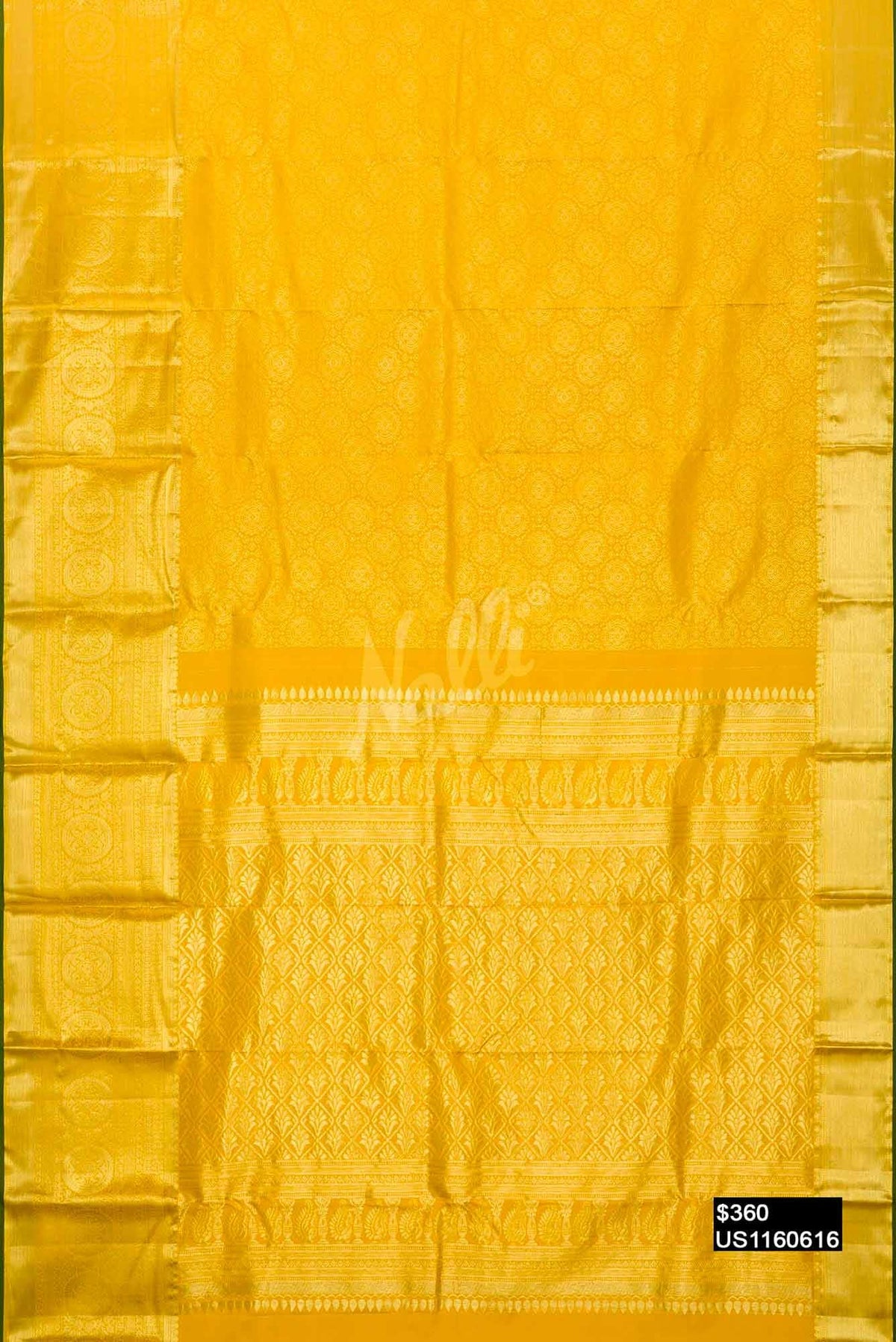 Yellow Kanchipuram Silk Saree