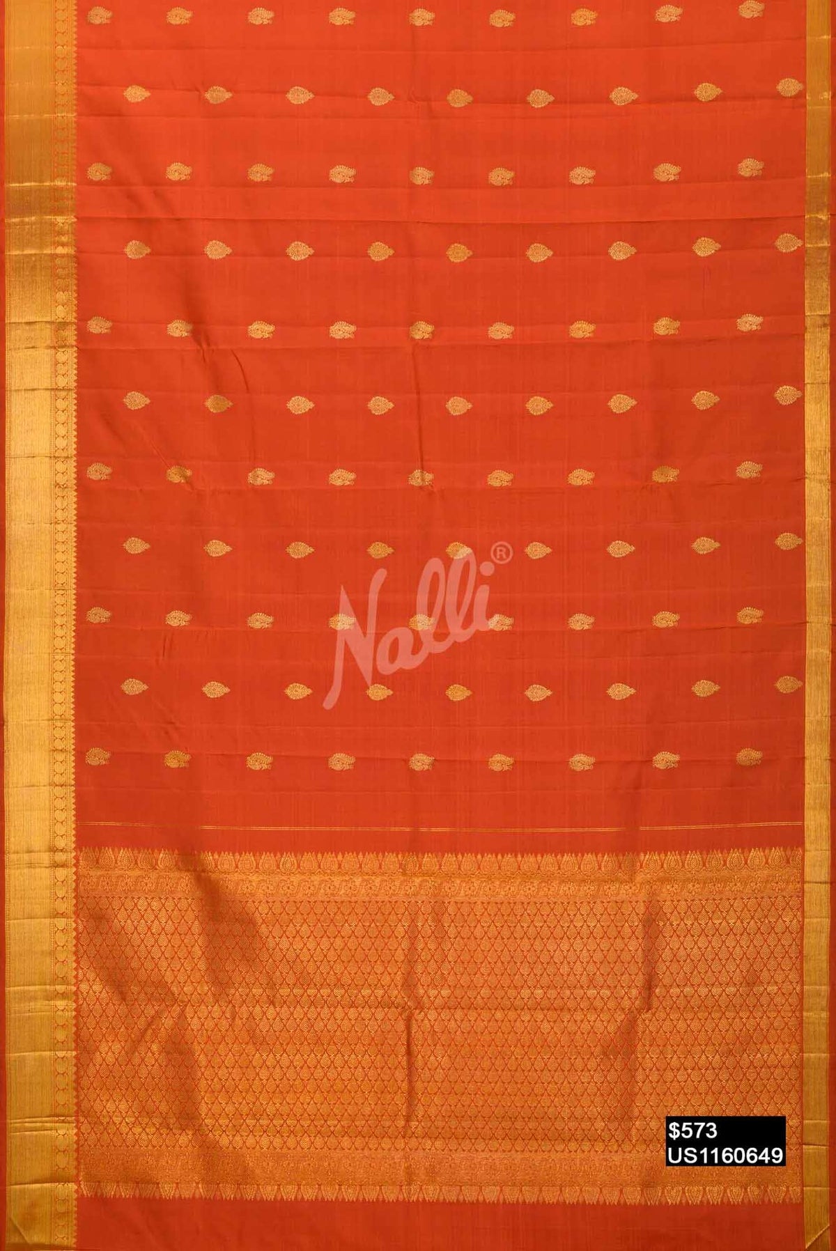Orange Kanchipuram Silk Saree