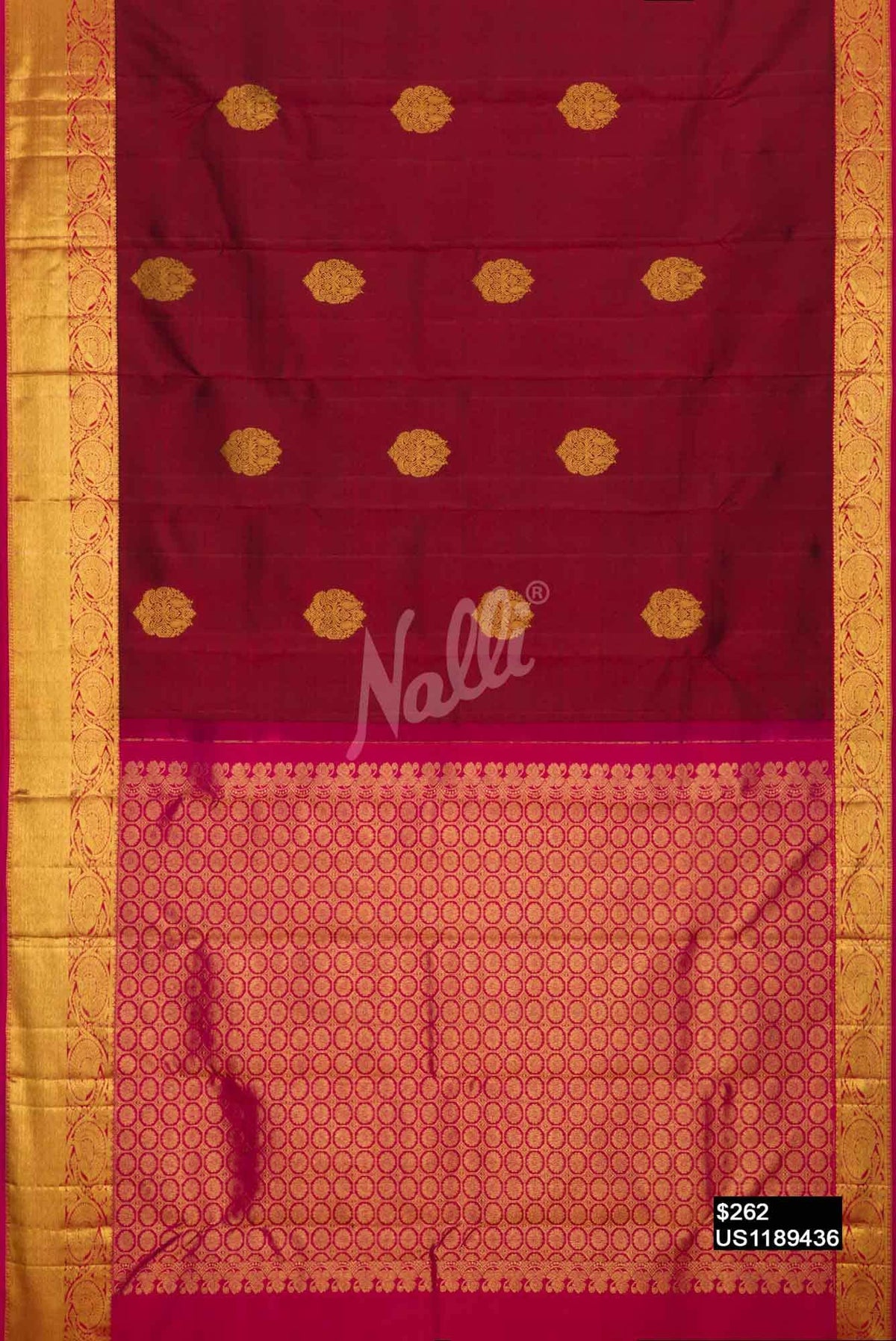 Maroon Kanchipuram Silk Saree
