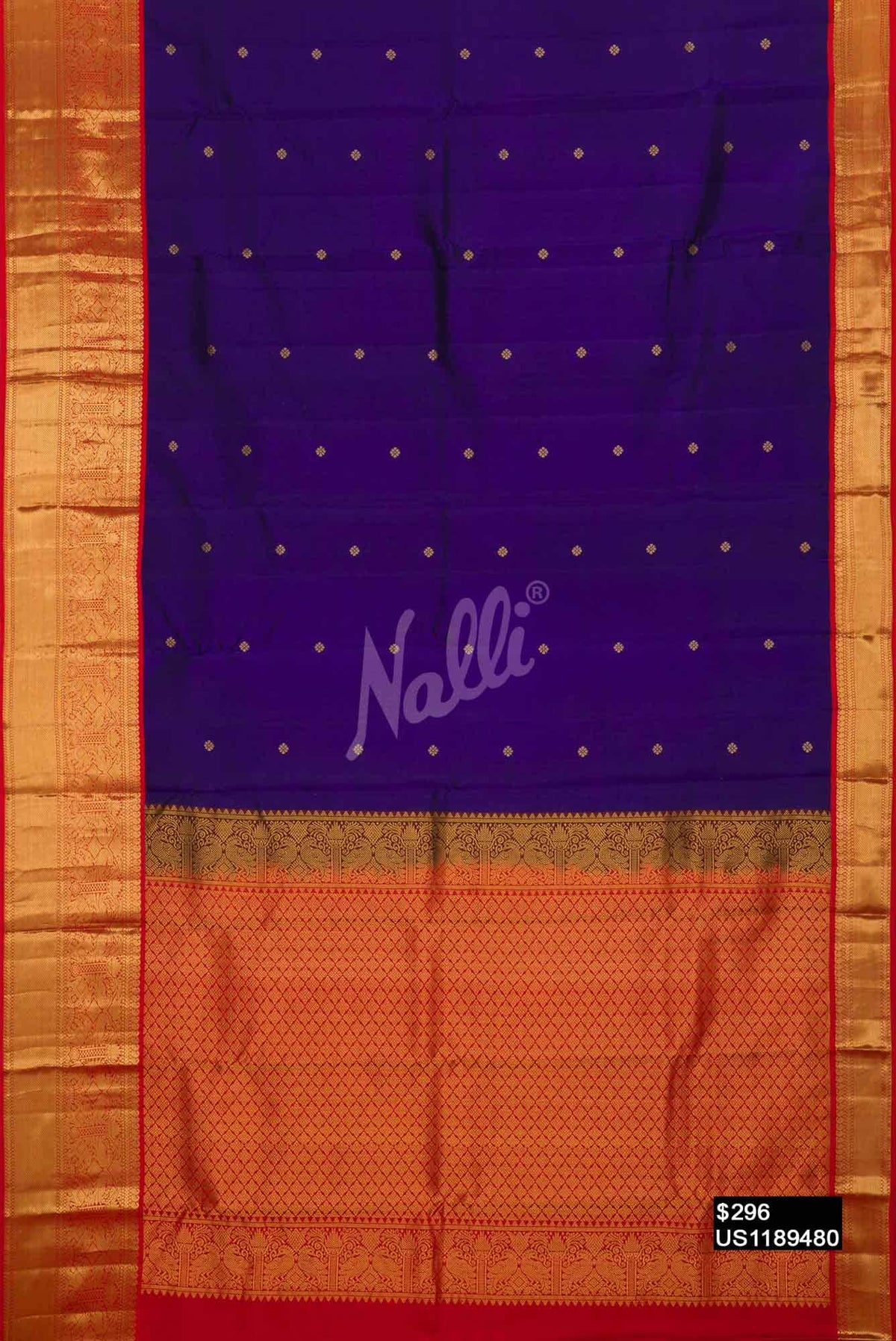 Navy Blue Kanchipuram Silk Saree