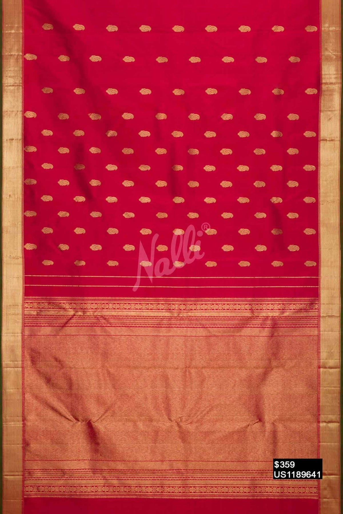 Dark Pink Kanchipuram Silk Saree