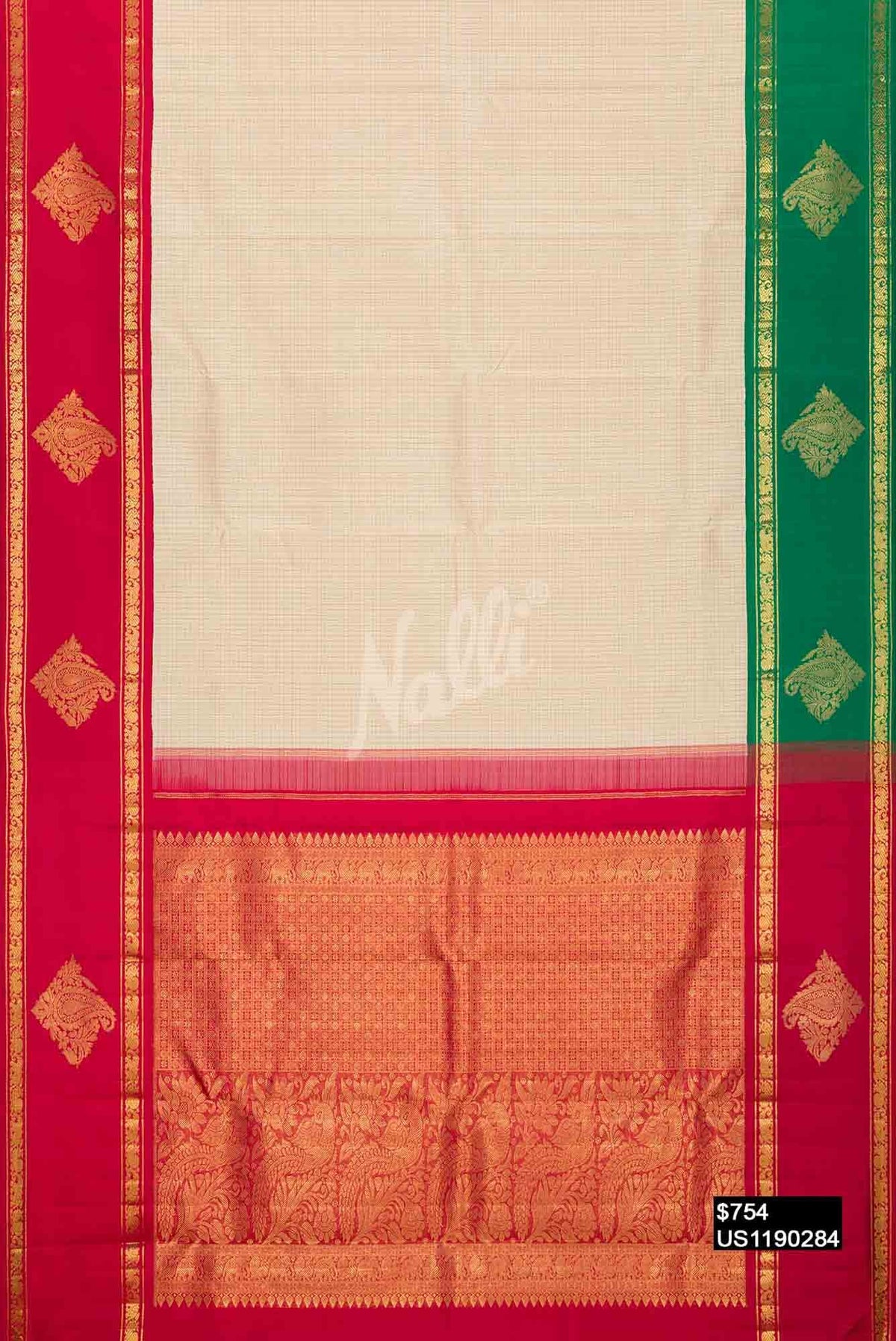 Sandal Kanchipuram Silk Saree