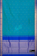 Peacock Blue Kanchipuram Silk Saree